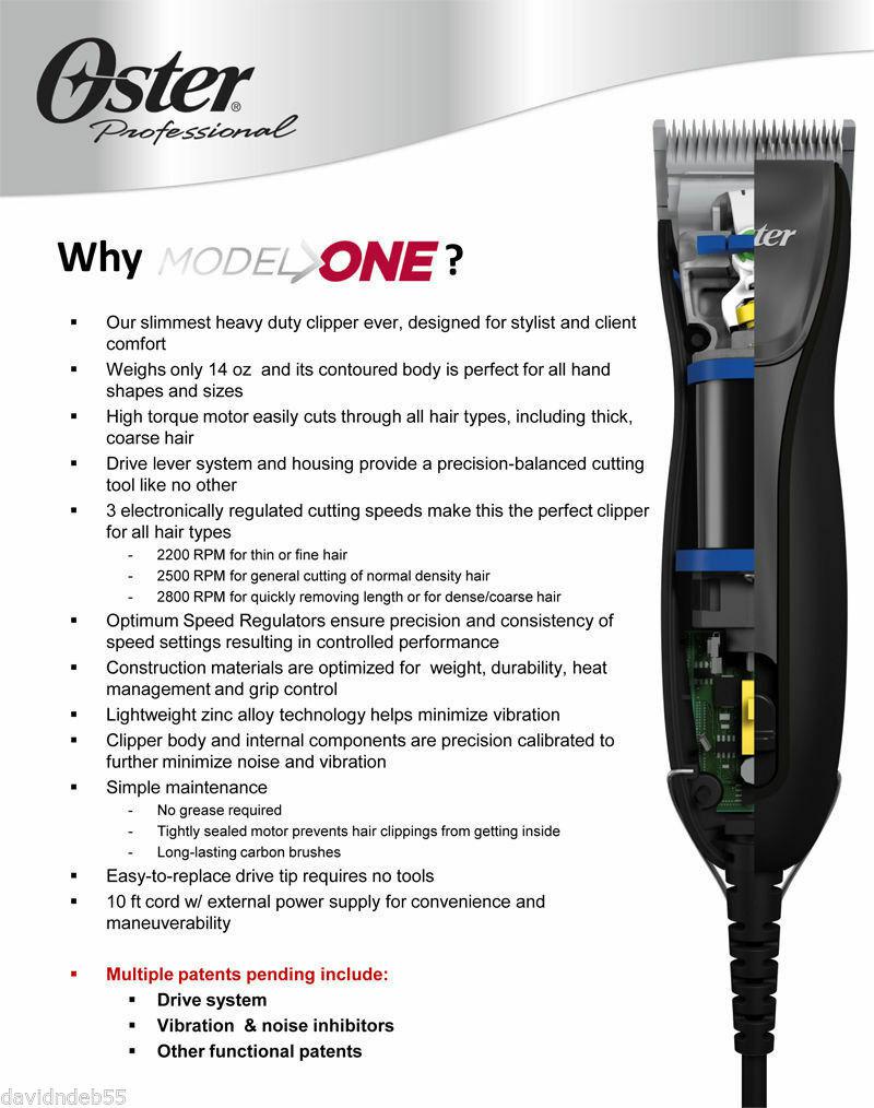 Oster MODEL ONE SLIMLINE Super Duty CLIPPER&000 Blade*110-240v