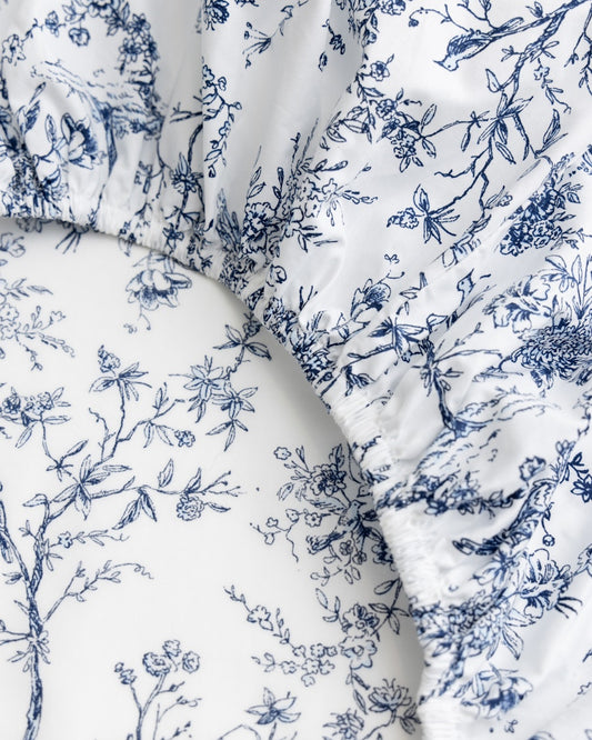 Luxe Premium Cotton Bed Sheets in Timeless Toile
