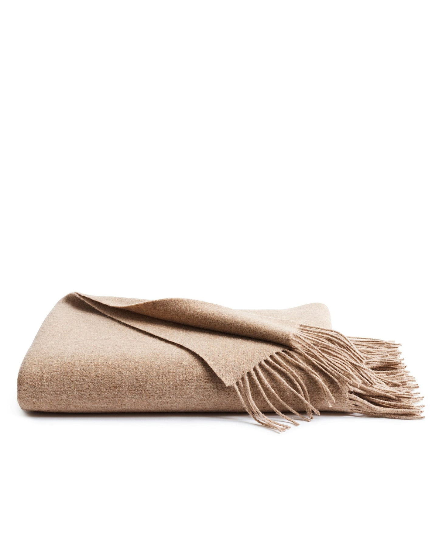 Cashmere Fringe Throw in Beige