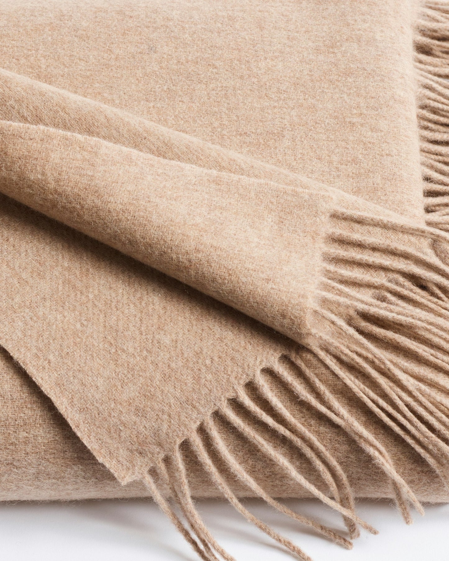 Cashmere Fringe Throw in Beige