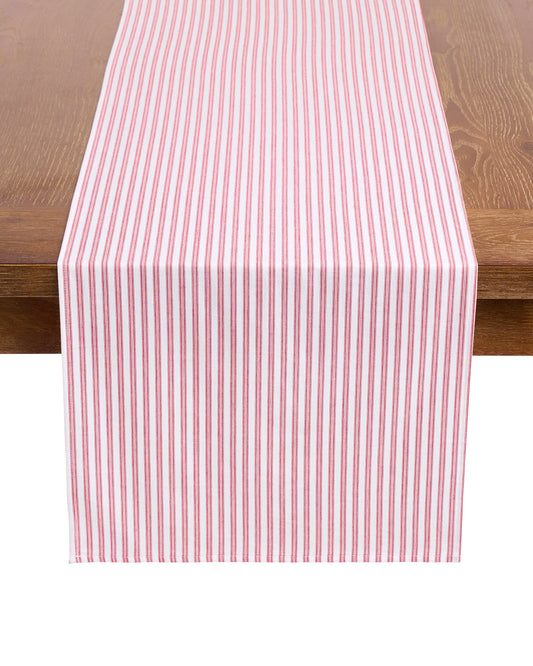 Signature Twill Table Runner in Antique Red Ticking